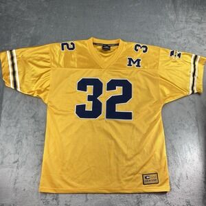 Vintage Michigan Shirt Jersey Mens L Yellow #32 Football Colosseum U Of M Baggy
